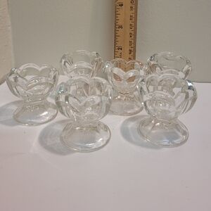 Vintage Glass Salt Cellar, Set Of 6
